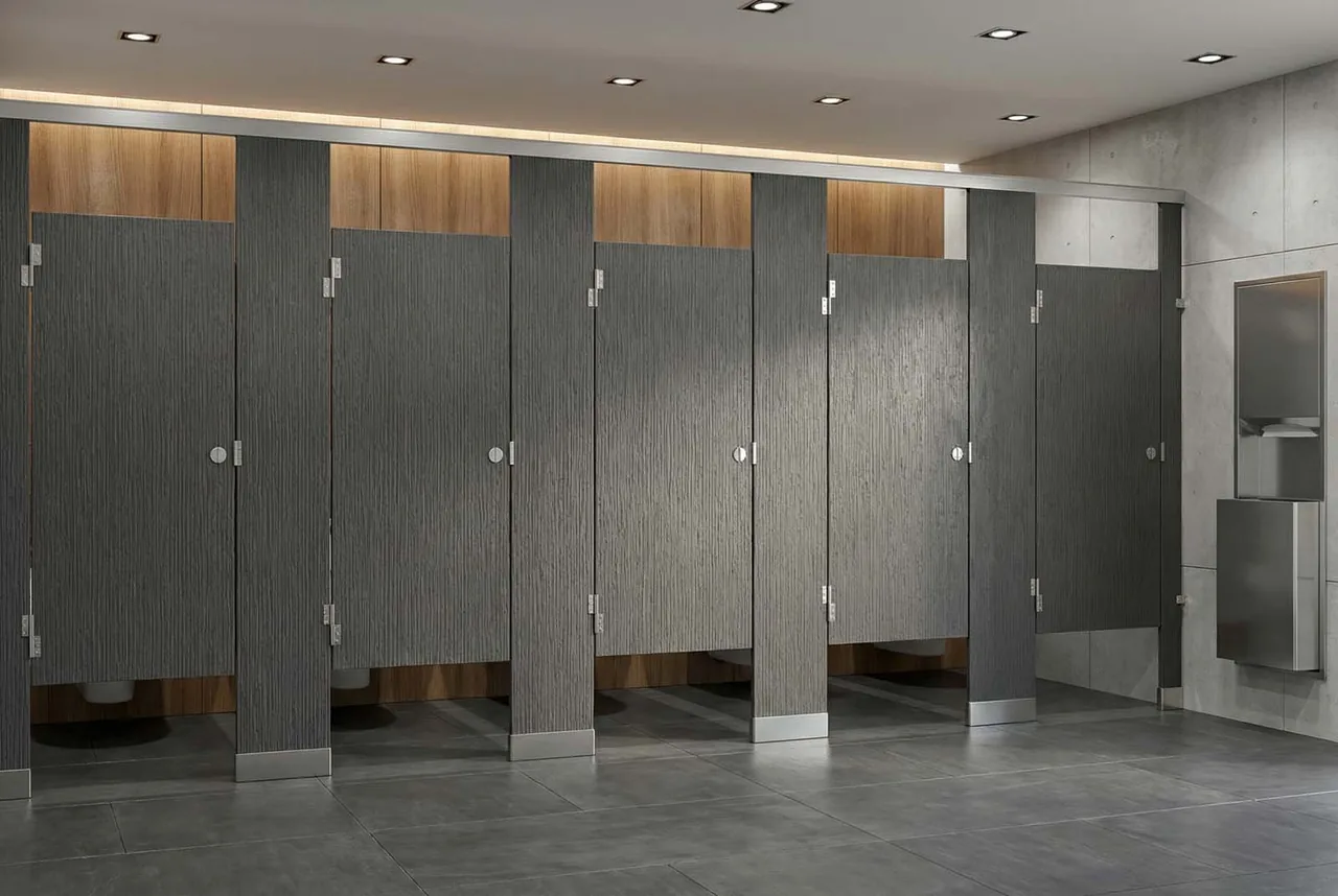 Solid Plastic (HDPE) commercial bathroom partitions